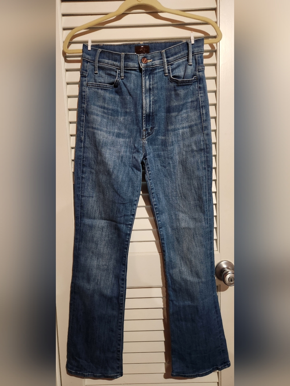 MOTHER Blue Denim Jeans with Back Pocket 'M' Stitch - Picture 2 of 5